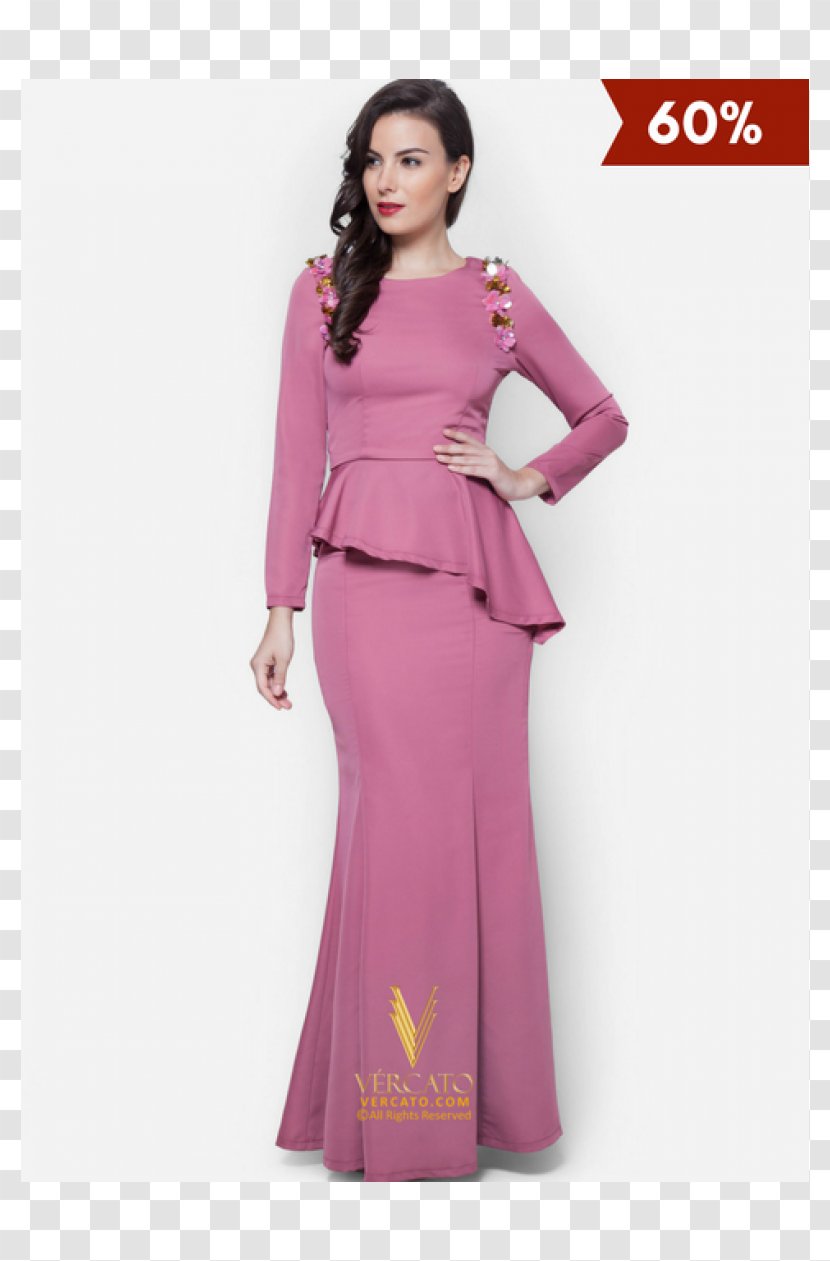 Baju Kurung Gown Dress Fashion Robe - Shoulder Transparent PNG
