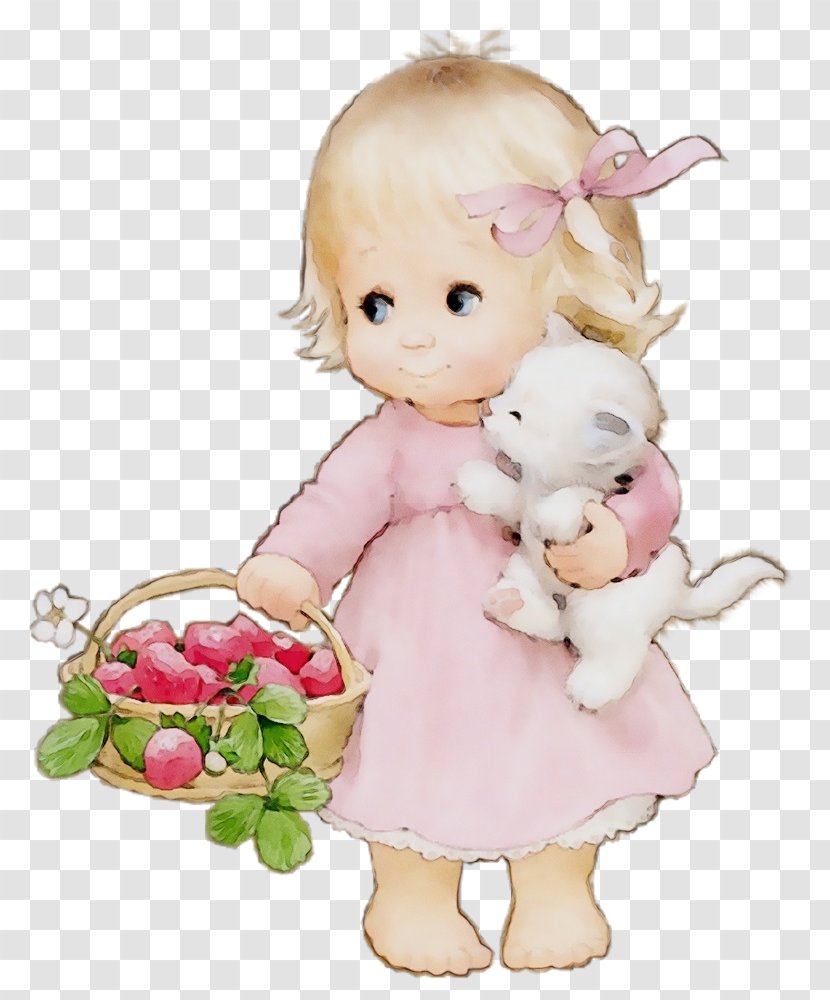 Cartoon Pink Figurine Child Toy - Cut Flowers - Plant Transparent PNG