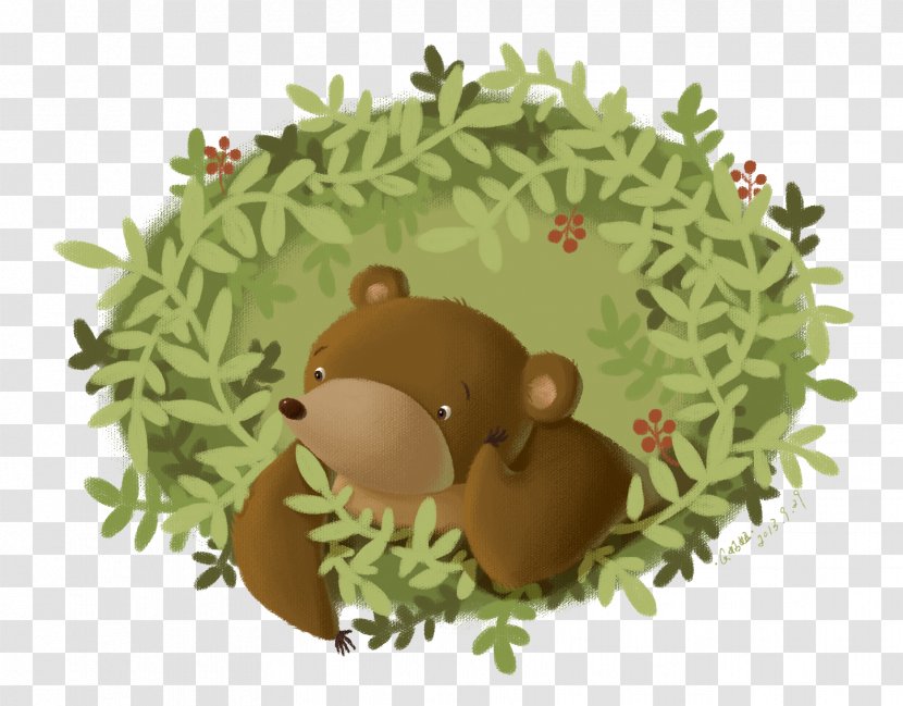 Cartoon Illustration - Frame - Thinking Bear Transparent PNG