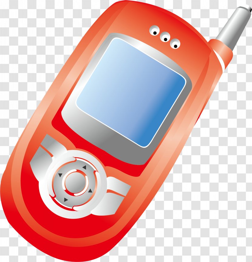 Mobile Phone Telephone Drawing - Red - Vector Material Transparent PNG