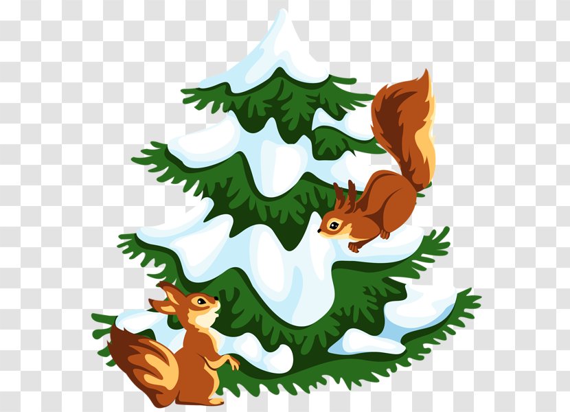 Tree Snow Clip Art - Squirrel Transparent PNG