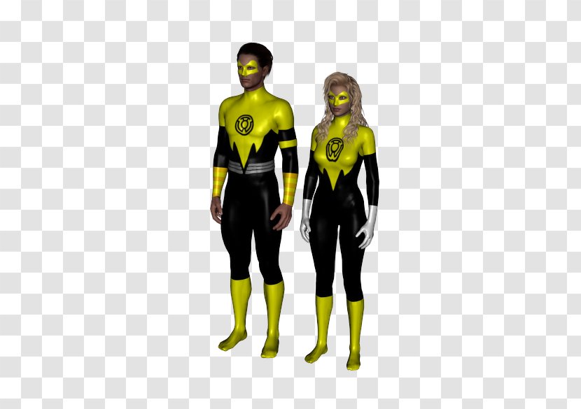 Wetsuit Dry Suit Superhero - Fictional Character - Yellow Lantern Transparent PNG