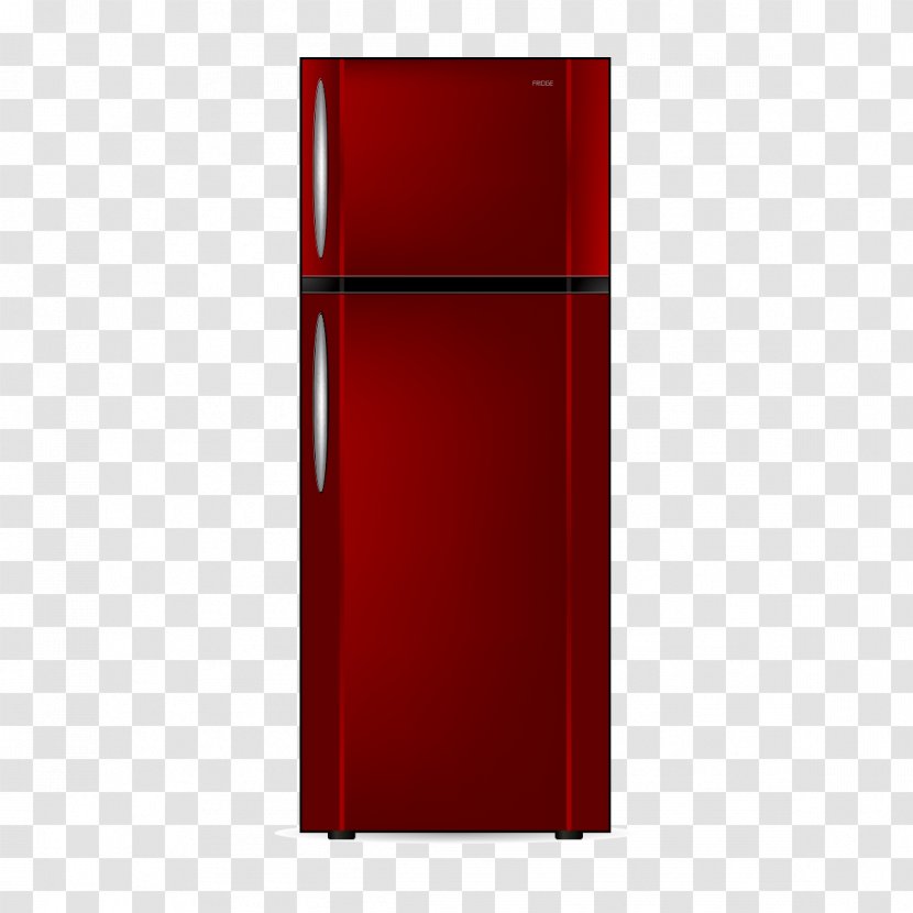 Home Appliance Rectangle - Red - High-end Refrigerator Transparent PNG