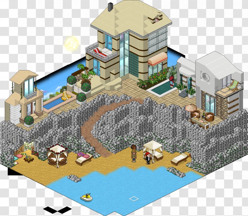 Habbo Party Room House Beach - Quiz Transparent PNG