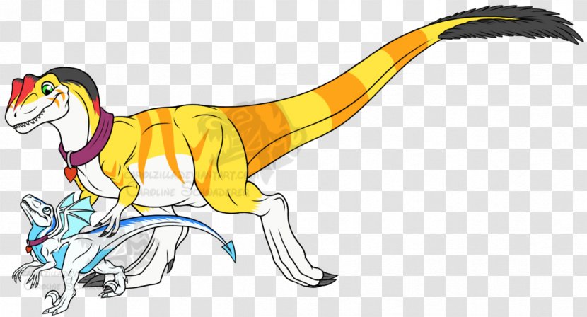 Work Of Art Velociraptor Furry Fandom Clip - Cartoon Allosaurus Transparent PNG