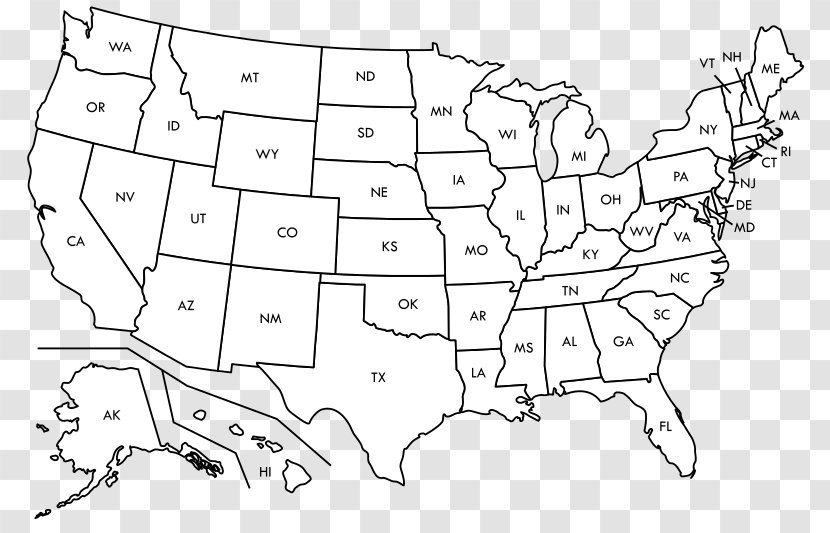 United States Blank Map World Label - Frame - America Transparent PNG