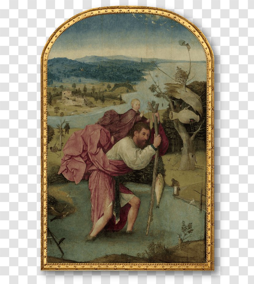 Saint Christopher Carrying The Christ Child St. John Evangelist On Patmos Museum Boijmans Van Beuningen Art Painting Transparent PNG