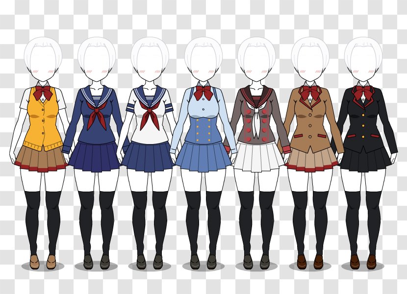 Yandere Simulator School Uniform Clothing - Silhouette - Flower Transparent PNG