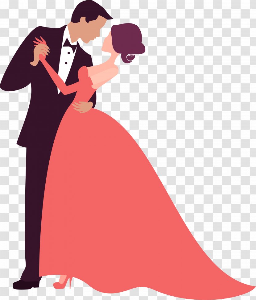 Bridegroom Wedding Photography Clip Art - Cartoon - Couple Dancing Decoration Pattern Transparent PNG