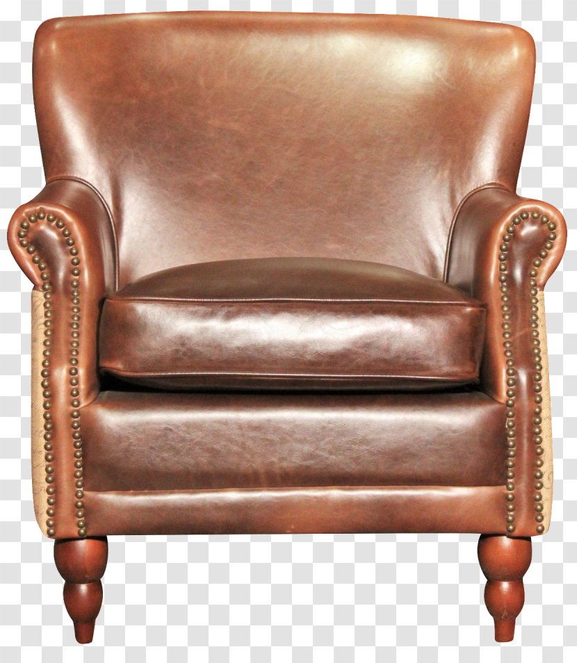 Club Chair Brown Leather Caramel Color - Design Transparent PNG