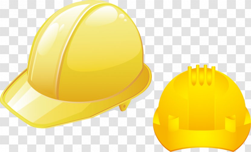 Hard Hat Yellow Cap - Helmet Vector Material Transparent PNG