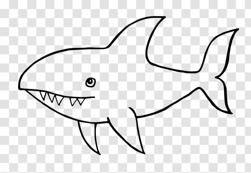 Great White Shark Drawing Line Art Clip - Blue - Cute Transparent PNG