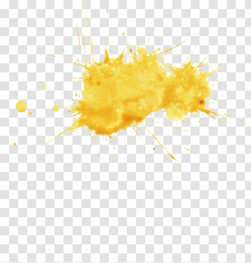 Yellow Orange Watercolor Painting - YELLOW Transparent PNG