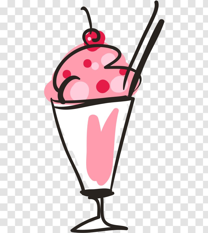 Ice Cream Cones - Pink - Dairy Milkshake Transparent PNG