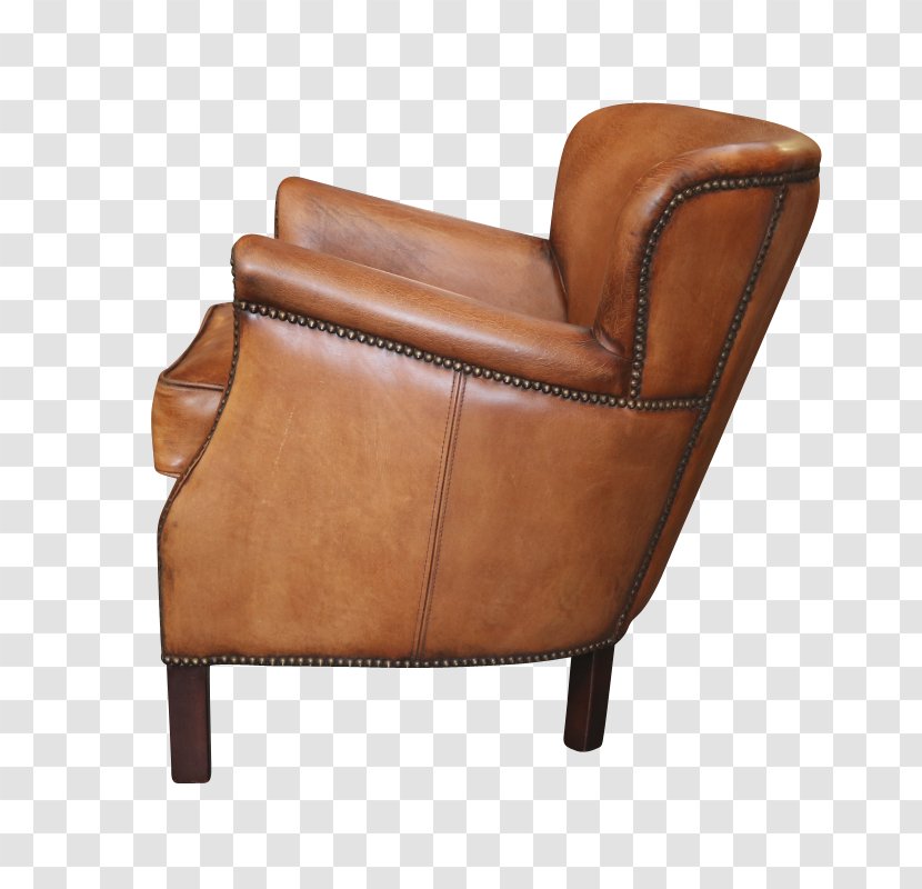 Club Chair Brown Leather Caramel Color - Design Transparent PNG