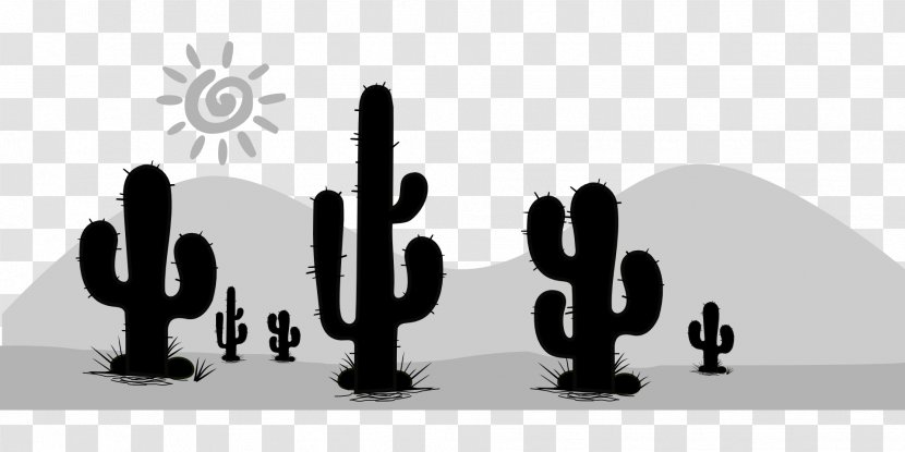 Cactaceae Silhouette Desert Clip Art - Cactus Transparent PNG