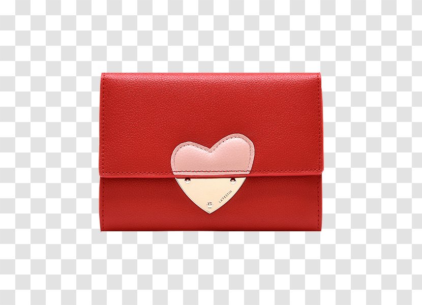 Wallet Coin Purse Handbag - Lady Red Heart-shaped Transparent PNG