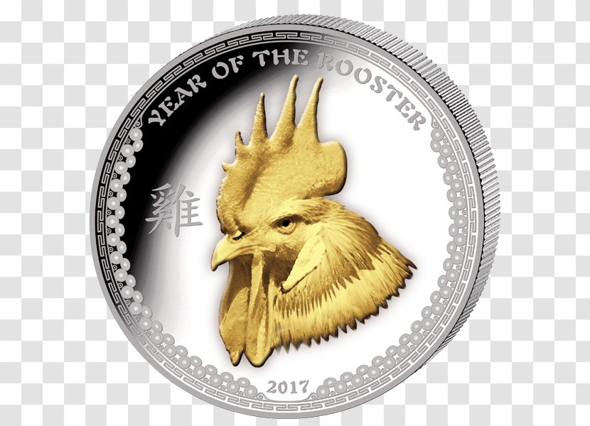 Rooster Silver Coin Proof Coinage - Gold - Calendar Year Of The Transparent PNG
