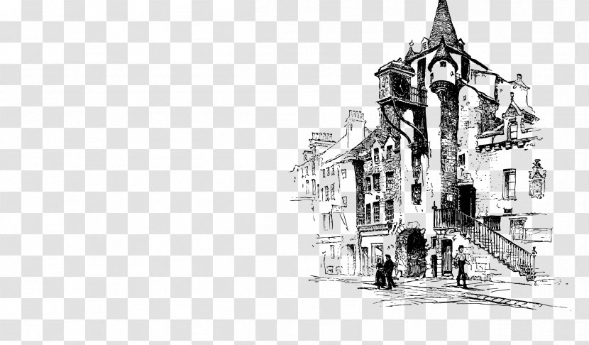 Old Tolbooth, Edinburgh Town, Sketch - Cartoon - Derby Transparent PNG