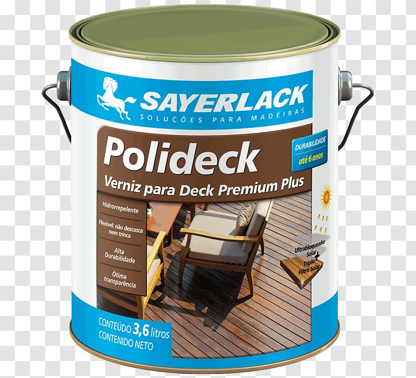 Polisten Transparente Sayerlack 3,6lts Deck Castanho Varnish Wood Verniz Polideck Brilhante Ipê - Balcony Porch Transparent PNG