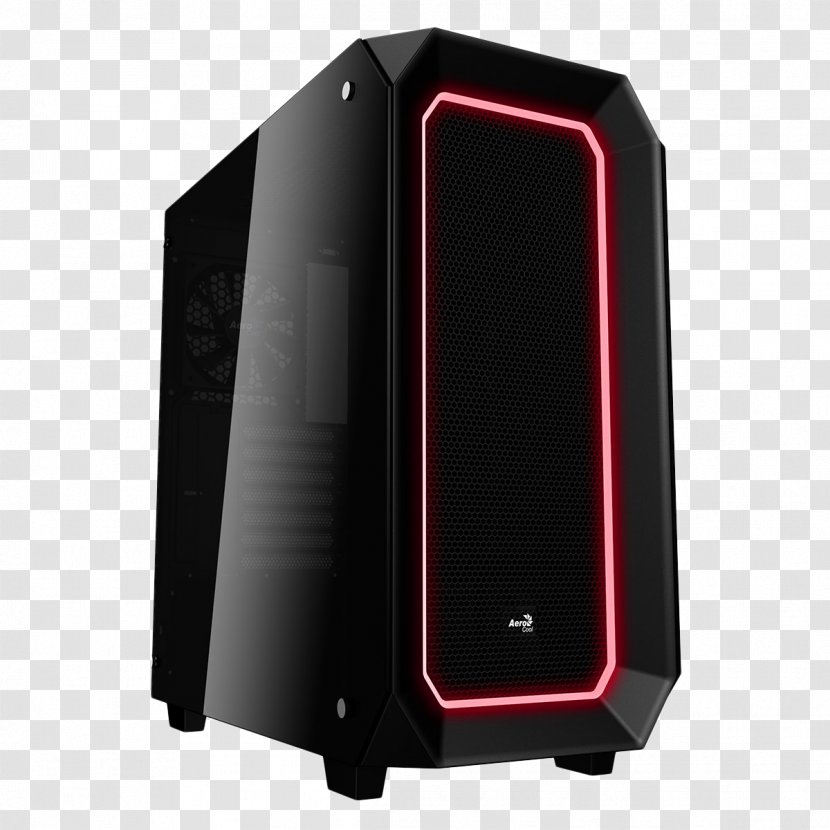 Computer Cases & Housings Power Supply Unit Aerocool Midi-Tower Black Case P7-C1 Pro Black,Translucent ATX - Electronic Device - Cooling Tower Transparent PNG