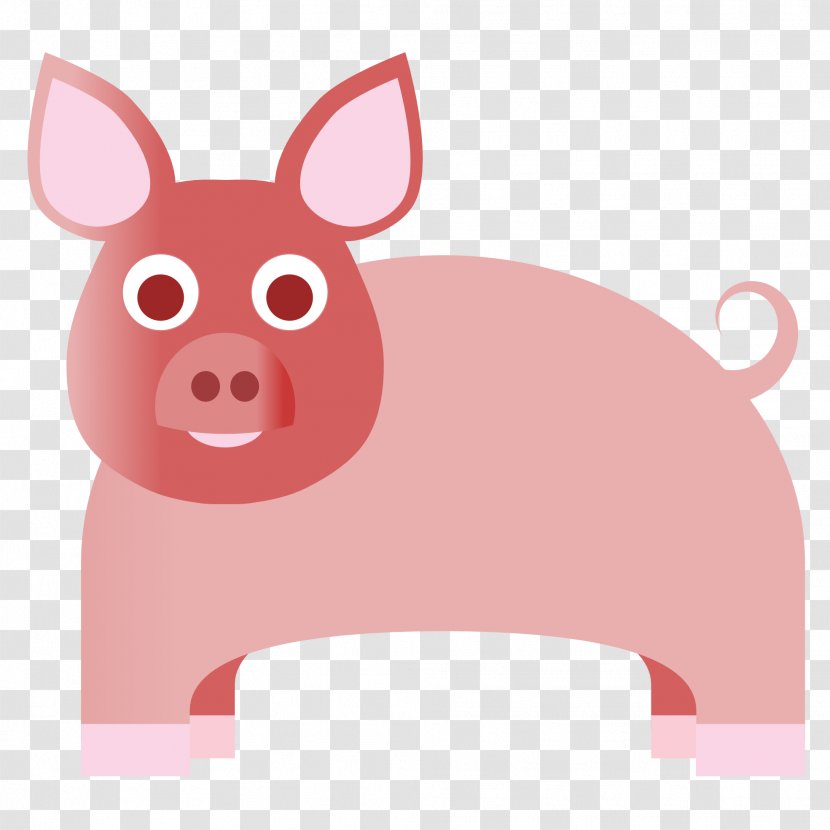 Domestic Pig Clip Art - Inkscape Transparent PNG
