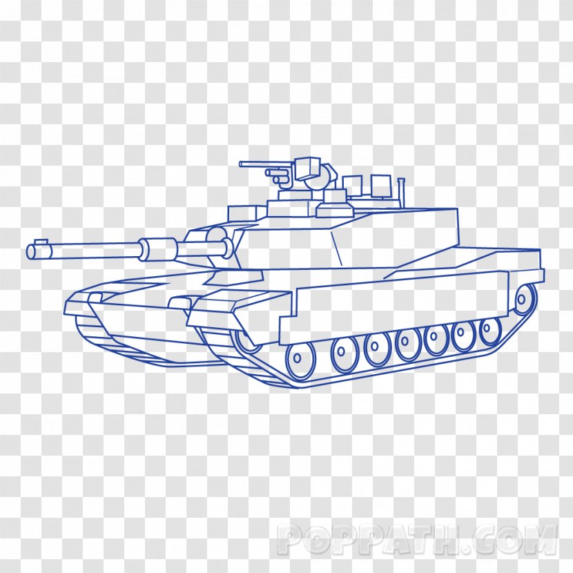 Line Art Vehicle Clip - Tank Drawing Transparent PNG