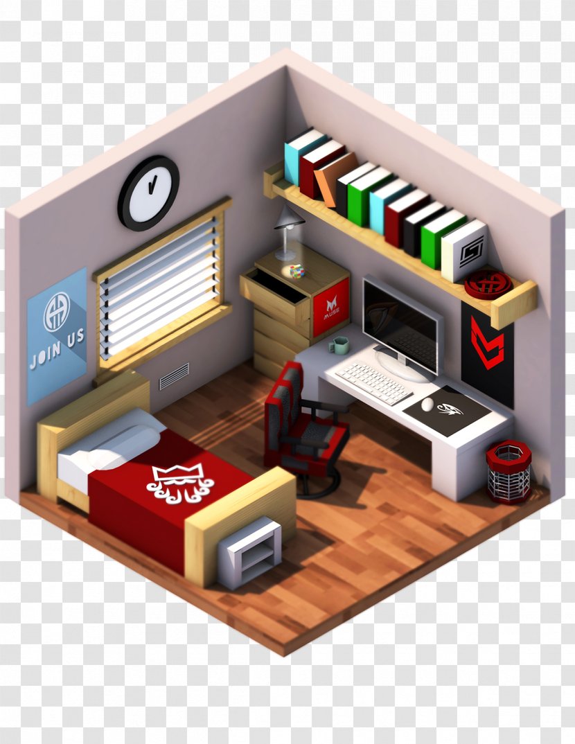 Isometric Graphics In Video Games And Pixel Art Room Projection - 3d Computer - Living Lights Transparent PNG