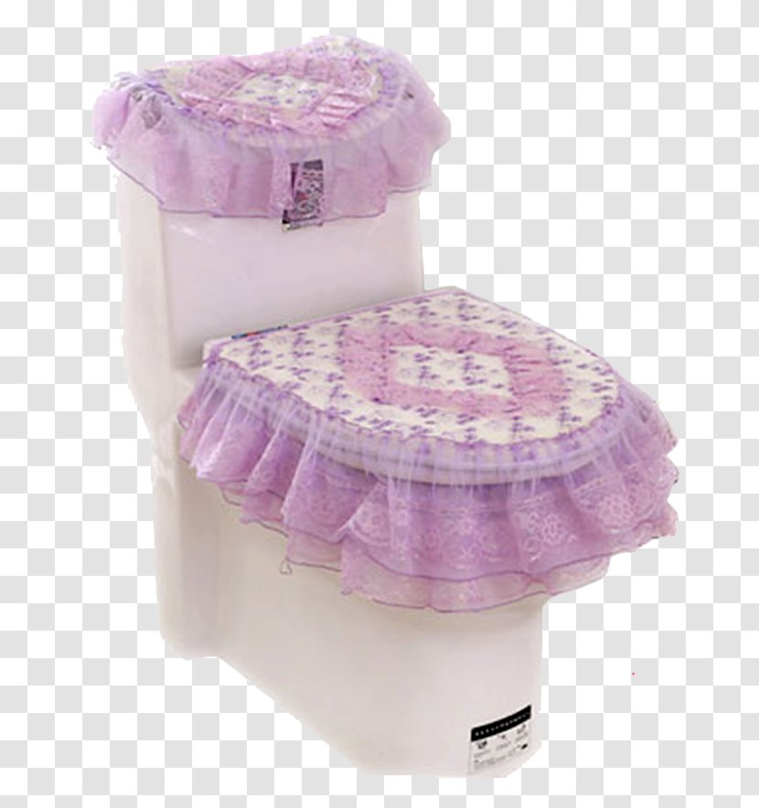 Toilet Seat Cover Bathroom Lace - Stool - Purple With Transparent PNG