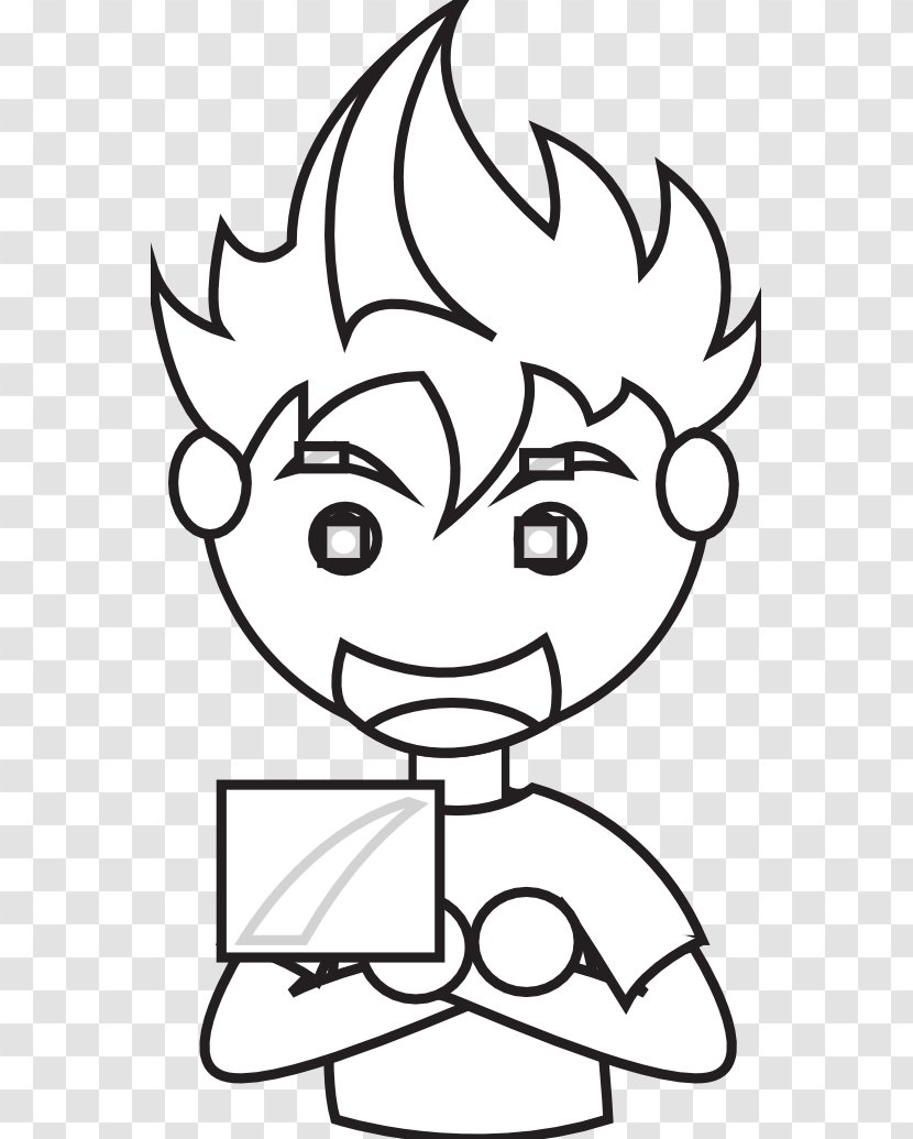 Black And White Line Art Clip - Frame - Boy Picture Transparent PNG