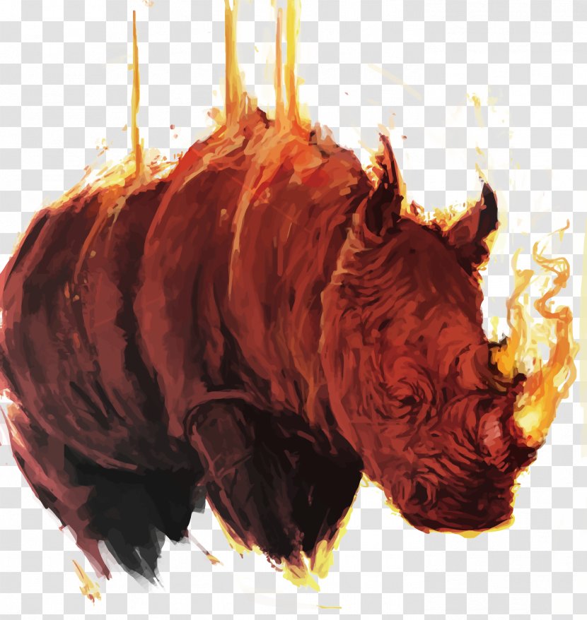 Rhinoceros Flame Euclidean Vector Art - Rhino Transparent PNG