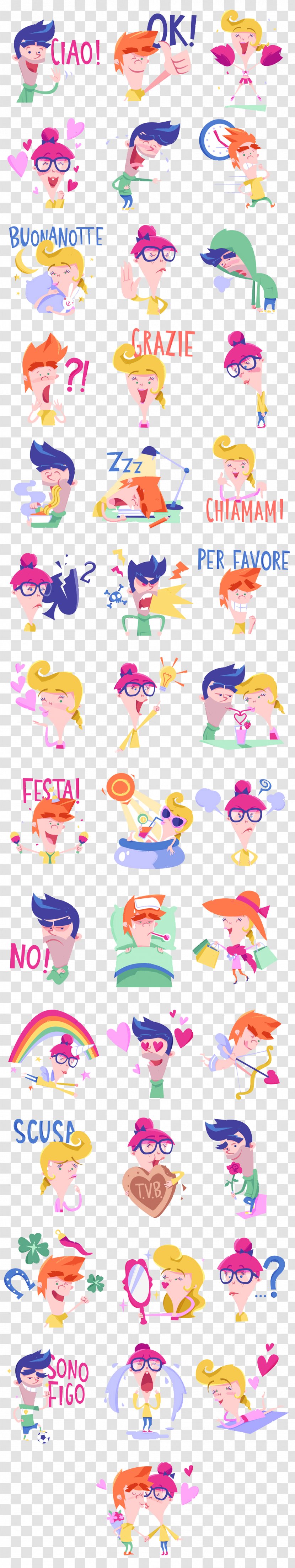 Cartoon Drawing Behance - Pink - Men And Women Exaggerated Facial Expressions Collection Transparent PNG