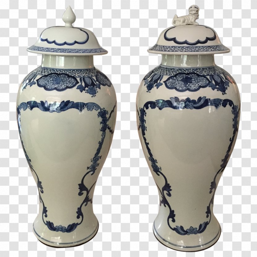 Vase Ceramic Blue And White Pottery Urn - Porcelain Transparent PNG