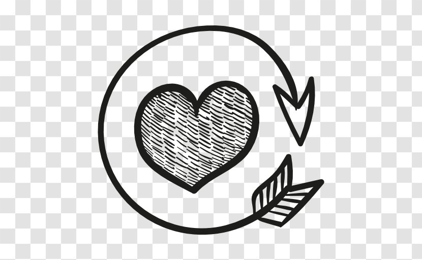 Heart Love Arrow Sign - Silhouette Transparent PNG