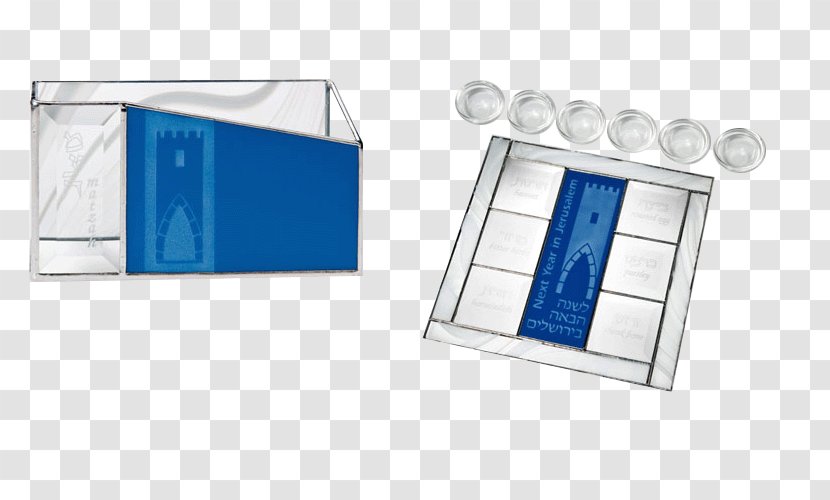 Glass Blue Passover Seder Plate - Window Transparent PNG