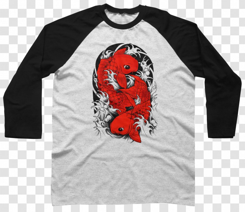 Long-sleeved T-shirt Hoodie - Brand - Red Carp Transparent PNG