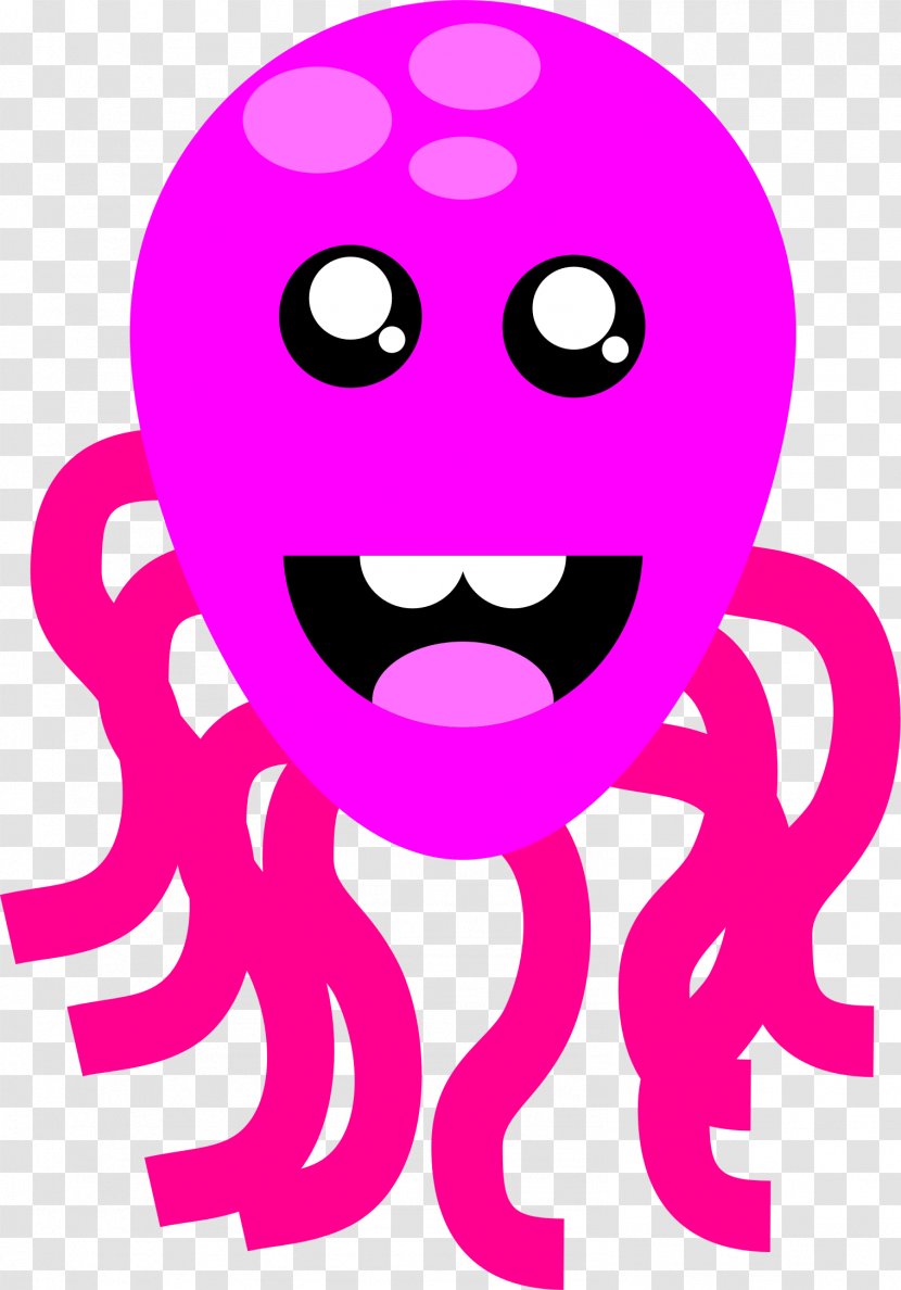 Smiley Nose Mouth Cheek Clip Art - Head - Cute Octopus Transparent PNG