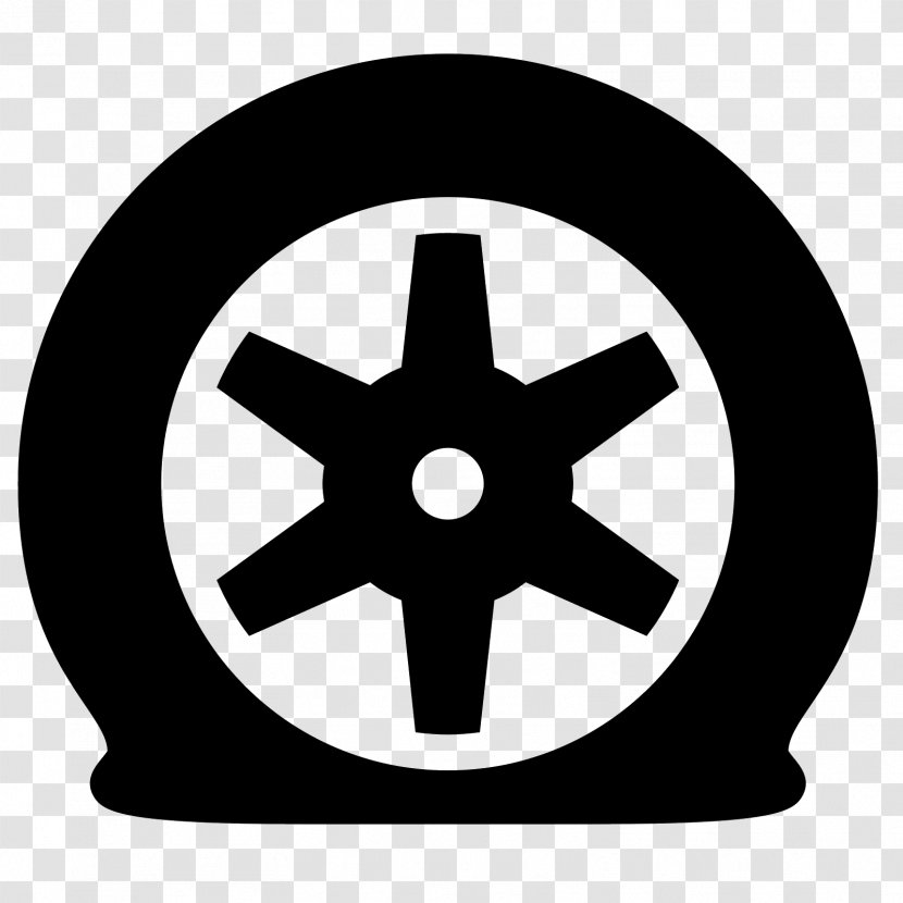 Car Flat Tire Bicycle - Black And White Transparent PNG