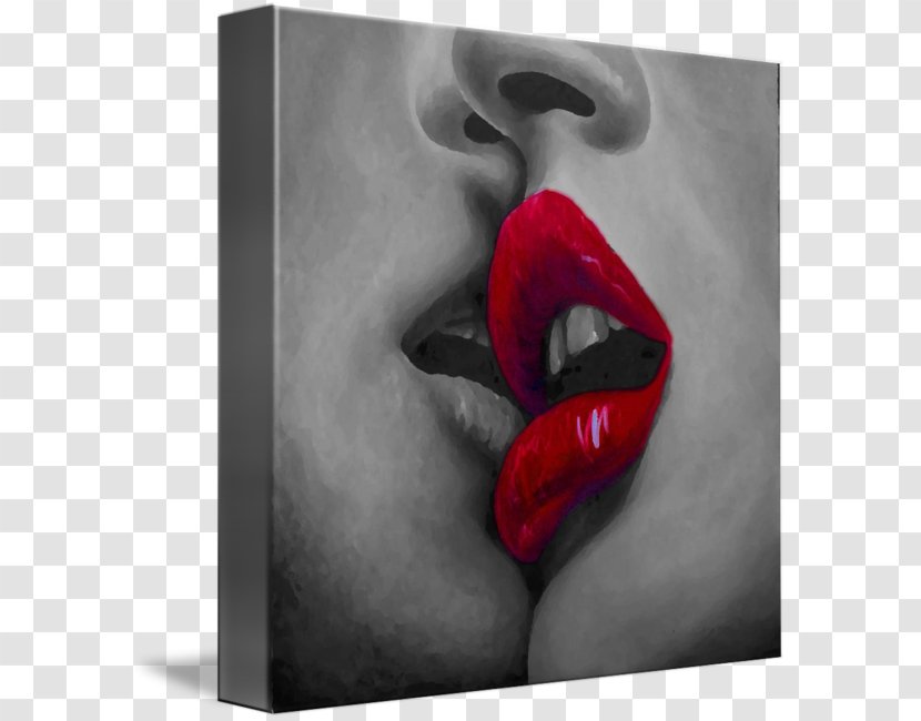 Kiss Red Imagekind Lip Love - Silhouette Transparent PNG