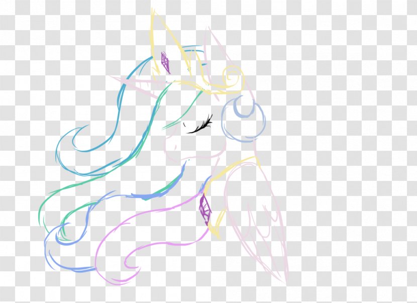 Sketch Illustration Pony Line Art Graphics - Flower - How To Draw Princess Celestia Transparent PNG