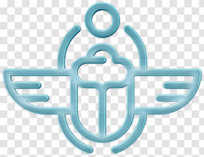 Egypt Line Craft Icon Scarab With Wings Icon Egypt Icon Transparent PNG