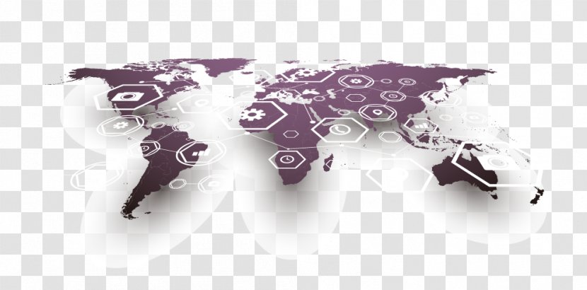 Globe World Map - Lilac Transparent PNG