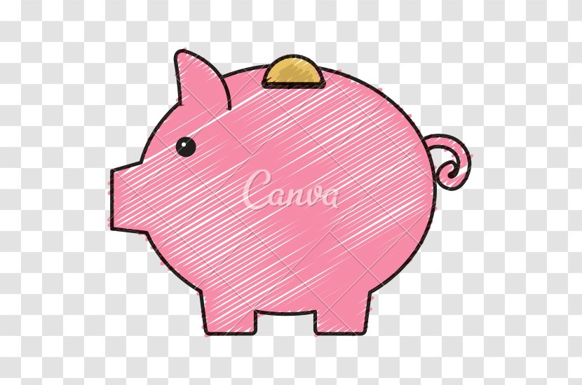 Pig Mammal Clip Art - Pink - Piggy Bank Transparent PNG