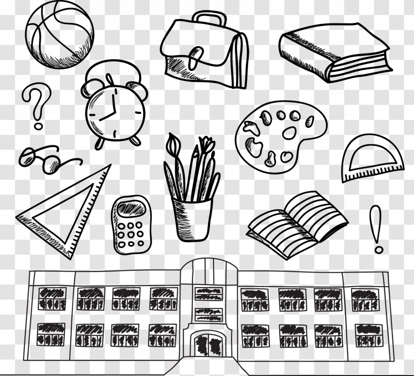 School Doodle Drawing Icon - Auto Part - Vector Hand-drawn Stick Figure Supplies Transparent PNG