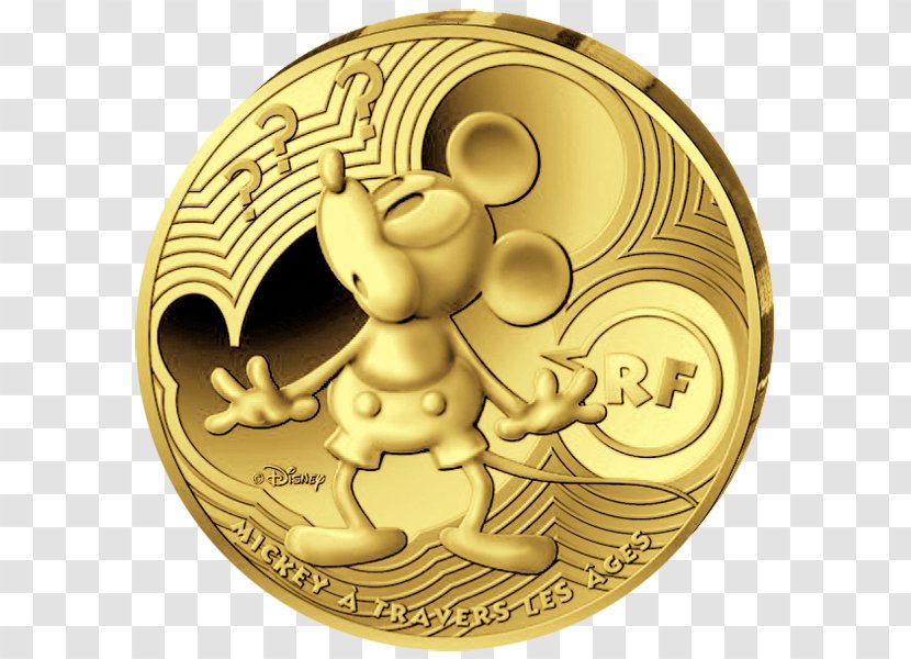 Mickey Mouse Gold Coin Monnaie De Paris - Brass Transparent PNG