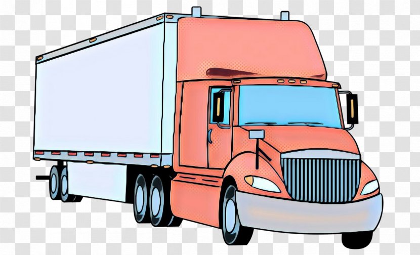 Retro Background - Commercial Vehicle - Shipping Container Garbage Truck Transparent PNG