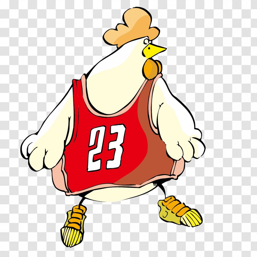 Chicken Rooster Image Clip Art Basketball - Beak - Clothes Cartoon Transparent PNG
