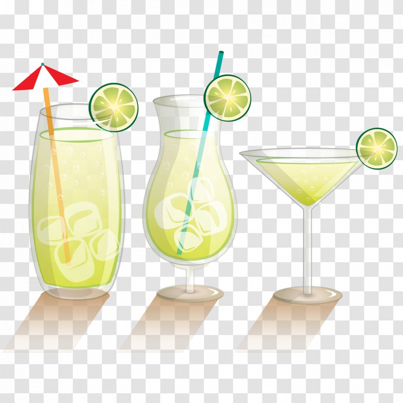 Juice Cocktail Garnish Limeade Lemonade Lemon-lime Drink - Vector Beach Iced Lemon Transparent PNG