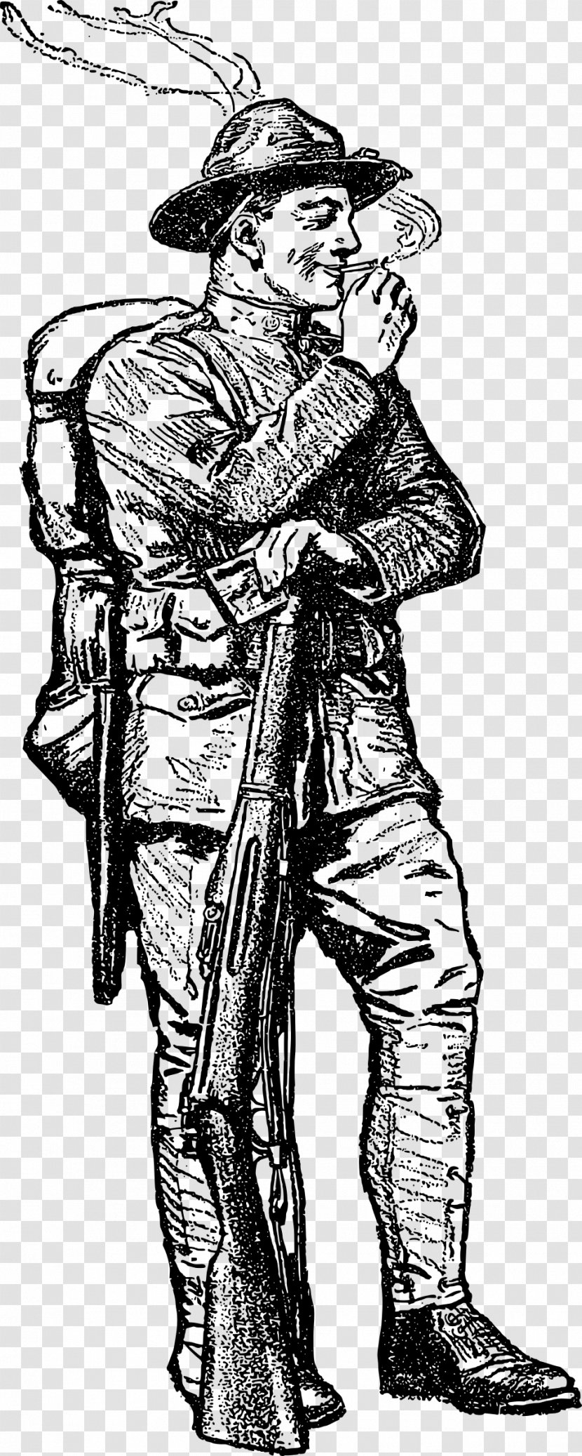 First World War Second Soldier Military Drawing Transparent PNG