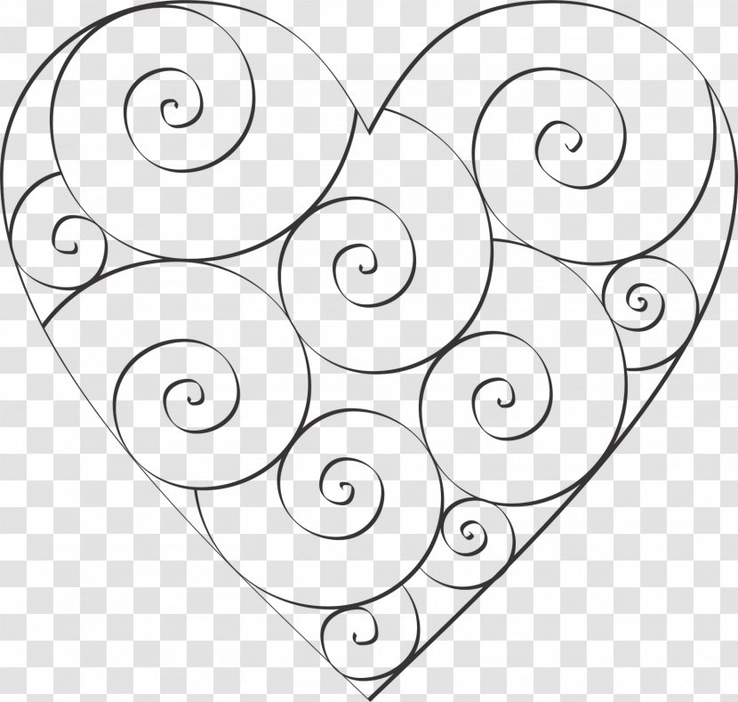 Heart Template Coloring Book Spiral Pattern - Frame - Burning Letter A Transparent PNG